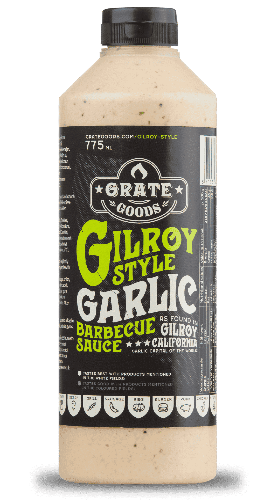 grate goods gilroy garlic barbecue sauce - bbq saus - Grate Goods