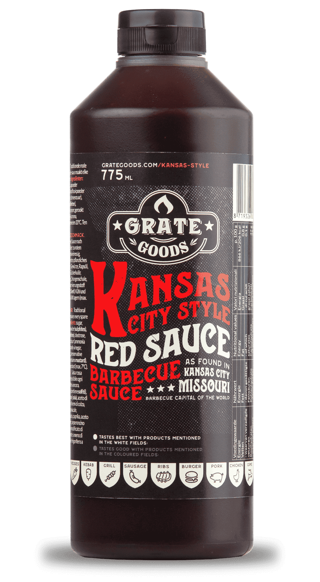 grate goods kansas city red sauce barbecue sauce - bbq saus